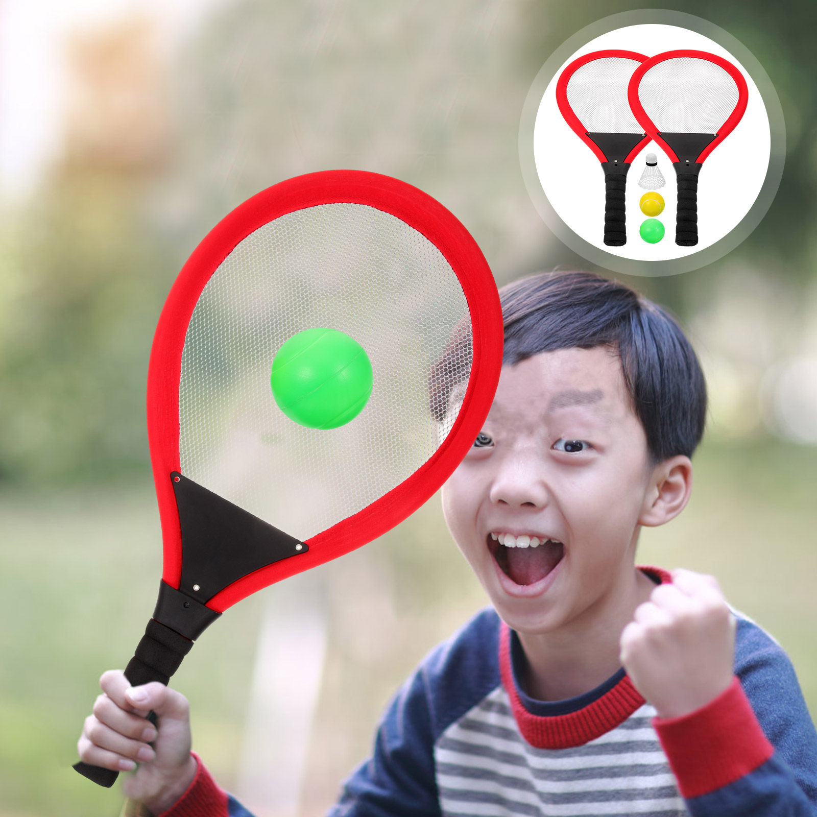 Sports Equipment You Hit - 1Set Kids Badminton Racket Set Wide-Head