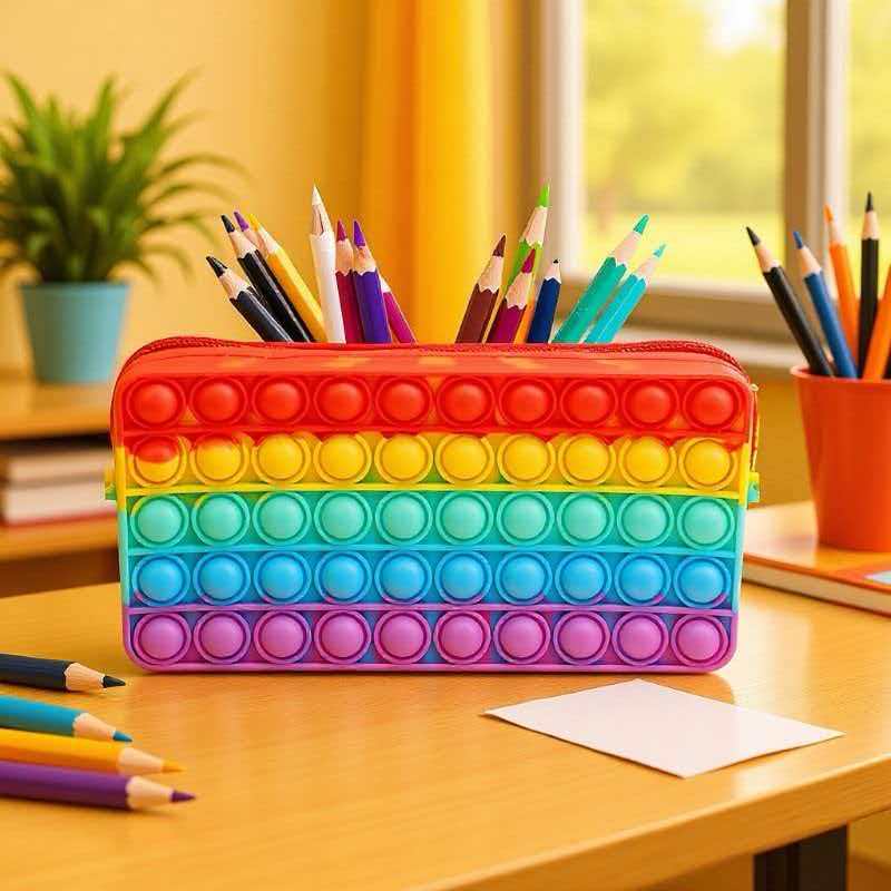 Rainbow Pencil Case Silicone P - Sports Equipment For Schools recensie en prijs