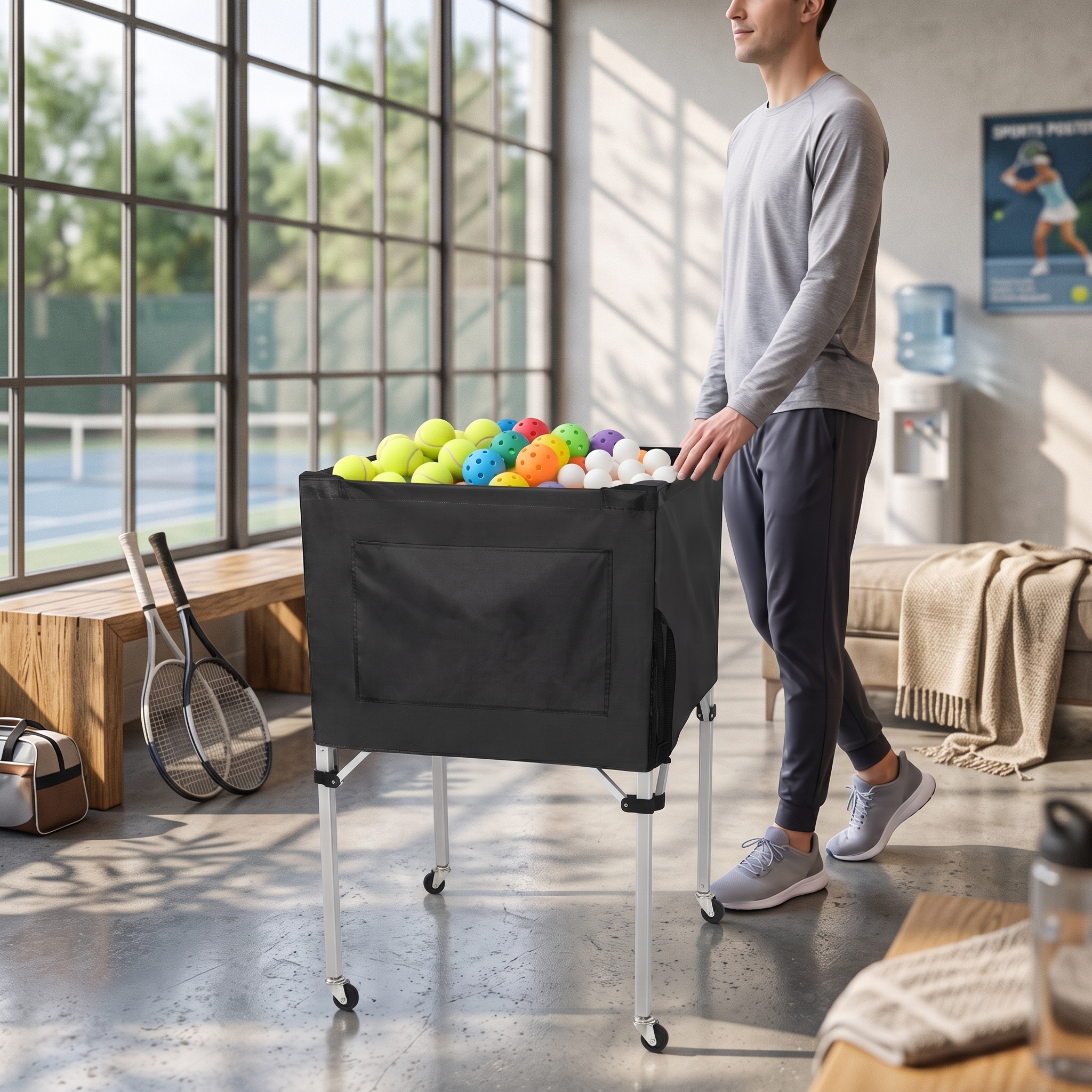 Ball Storage Cart Foldable Fol - Sports Equipment Training recensie en prijs