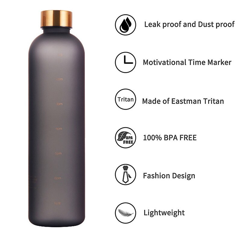 1000ml Bottle With Time Marker - Sports Equipment Names recensie en prijs